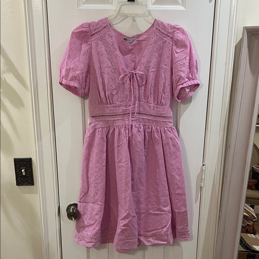 Pink Eyelet Dress
